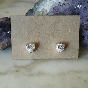 Sparkly Heart Stud Earrings